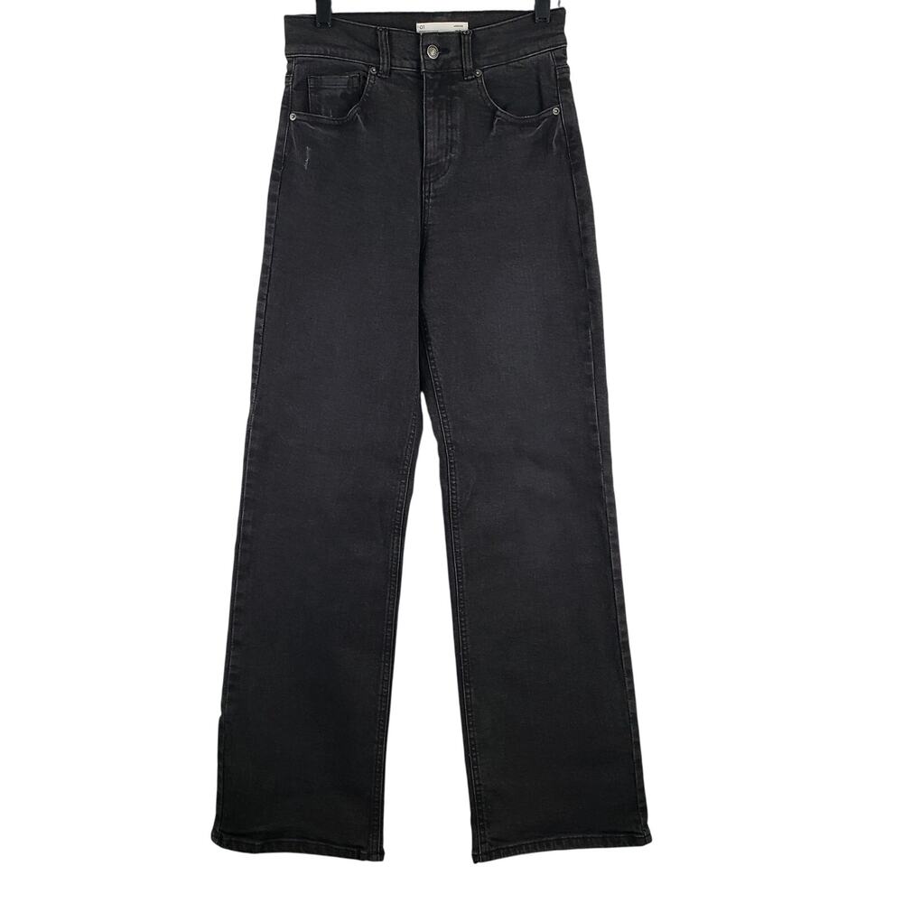 EightyTwo Denim Women's Size 1 Ardene 90s‎ High Rise Straight Jeans Black Denim